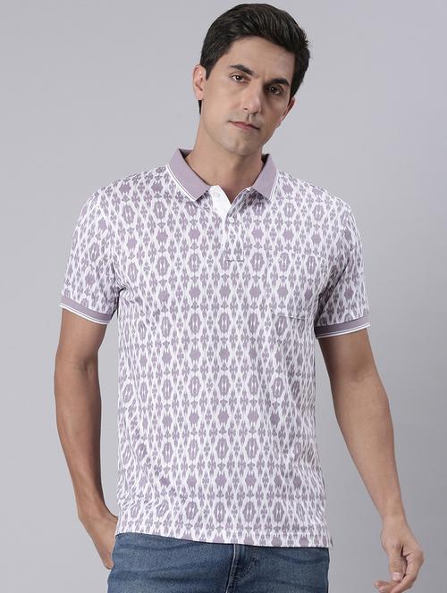men printed short sleeve slim fit polo t-shirt - 22094103 - Very Small Image - 1