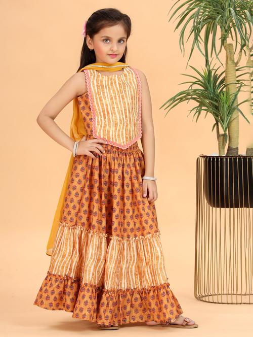 girls printed lehenga and choli with dupatta - 22094181 - Very Small Image - 1