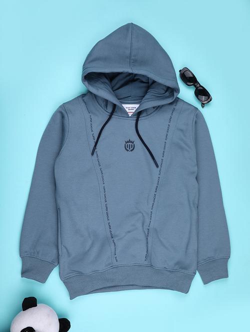 boys solid long sleeve hooded sweatshirt - 22094284 - Very Small Image - 1