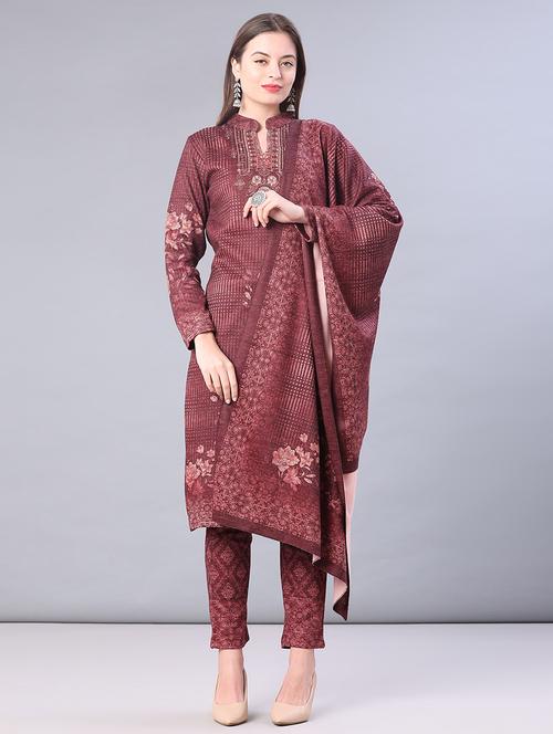 women printed long sleeve kurta pant with dupatta set - 22094397 - Very Small Image - 1