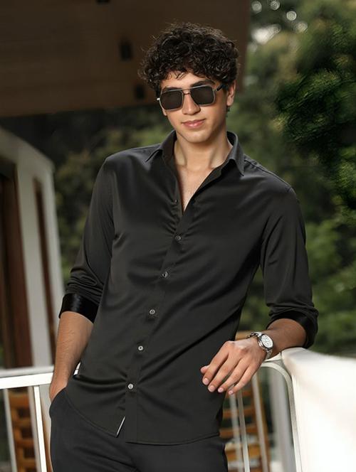 men solid long sleeve regular fit casual shirt - 22094512 - Very Small Image - 1