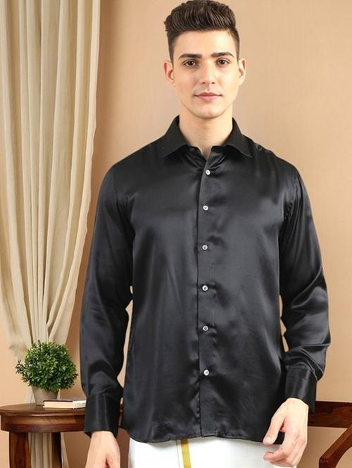 men solid long sleeve regular fit casual shirt - 22094518 - Very Small Image - 1