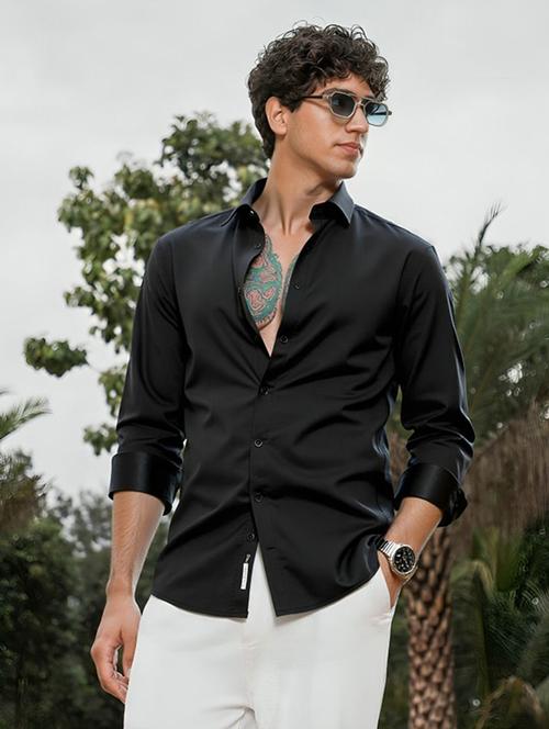 men solid long sleeve regular fit casual shirt - 22094520 - Very Small Image - 1