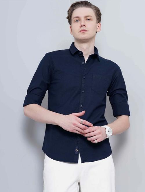 men solid long sleeve regular fit casual shirt - 22094540 - Very Small Image - 1