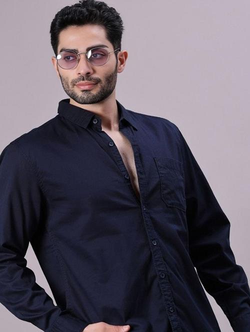 men solid long sleeve regular fit casual shirt - 22094542 - Very Small Image - 1