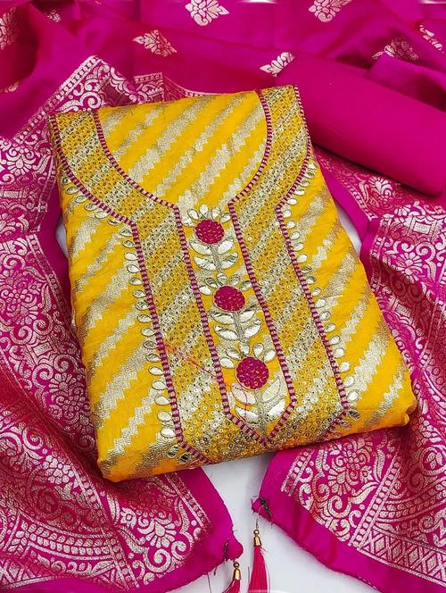 women self design embroidered unstitched suit set - 22100829 - Very Small Image - 1