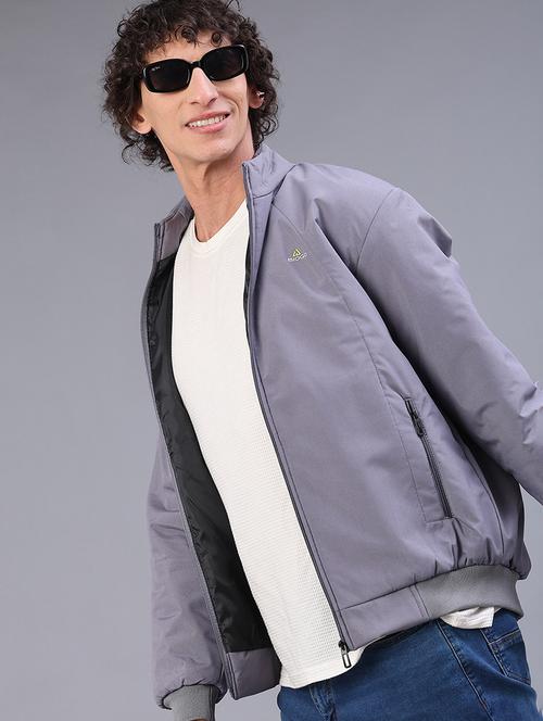 men solid long sleeve lightweight bomber jacket - 22101330 - Very Small Image - 1