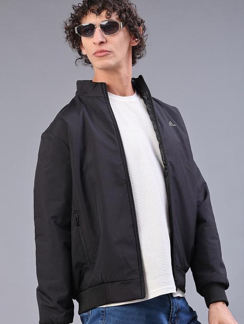 men solid long sleeve lightweight bomber jacket - 22101337 - Very Small Image - 1