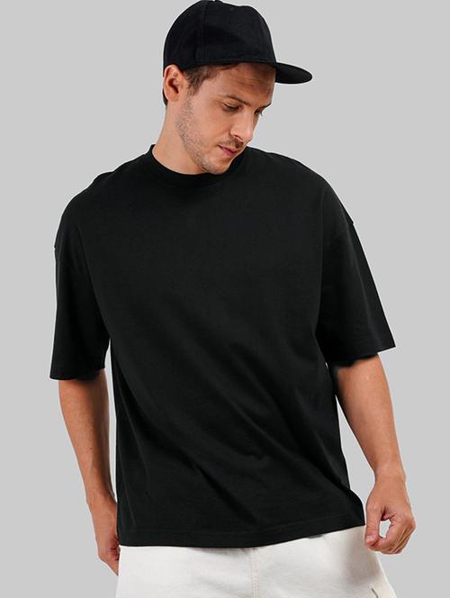 men solid short sleeve oversized t-shirt - 22101421 - Very Small Image - 1