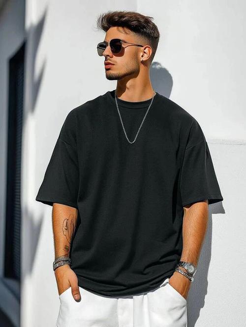 men solid short sleeve oversized t-shirt - 22101470 - Very Small Image - 1