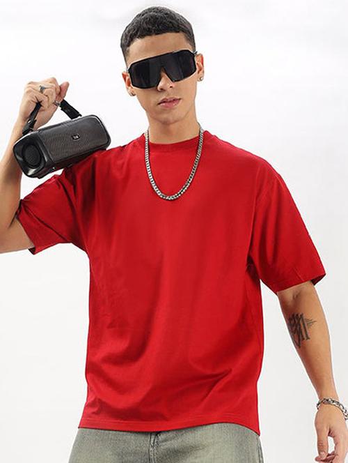 men solid short sleeve oversized t-shirt - 22101472 - Very Small Image - 1