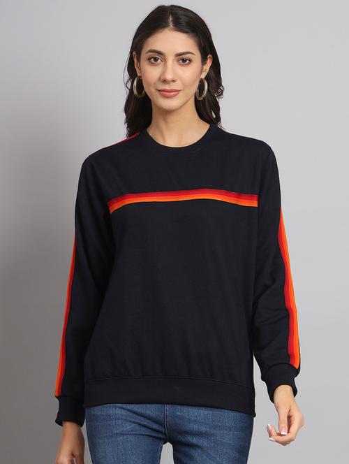 women tapered round neck long sleeve sweatshirt - 22101604 - Very Small Image - 1