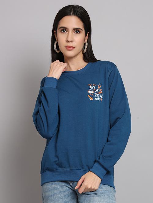 women printed round neck long sleeve sweatshirt - 22101609 - Very Small Image - 1