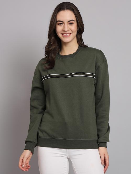women tapered round neck long sleeve sweatshirt - 22101619 - Very Small Image - 1