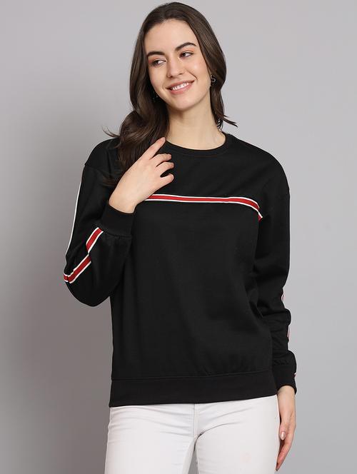 women tapered round neck long sleeve sweatshirt - 22101625 - Very Small Image - 1