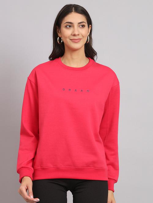 women solid round neck long sleeve sweatshirt - 22101639 - Very Small Image - 1