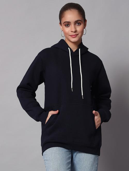 women solid long sleeve hooded sweatshirt - 22101647 - Very Small Image - 1