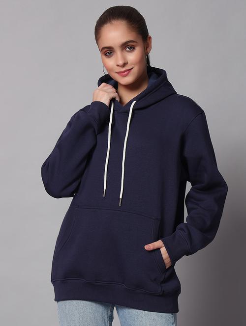 women solid long sleeve hooded sweatshirt - 22101648 - Very Small Image - 1