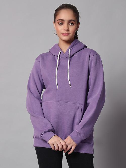 women solid long sleeve hooded sweatshirt - 22101652 - Very Small Image - 1