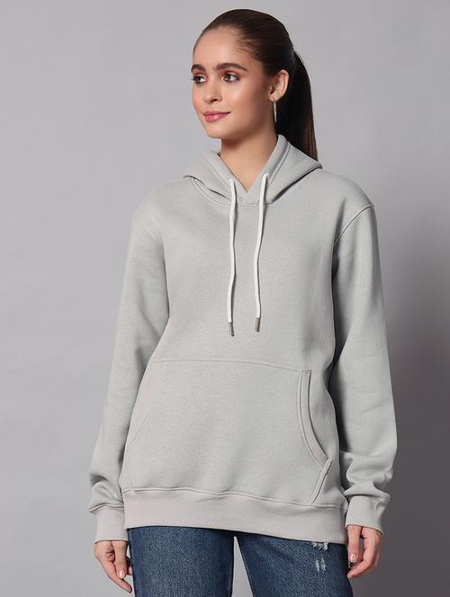 women solid long sleeve hooded sweatshirt - 22101660 - Very Small Image - 1