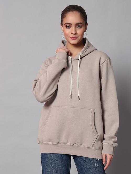 women solid long sleeve hooded sweatshirt - 22101661 - Very Small Image - 1