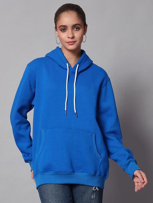women solid long sleeve hooded sweatshirt - 22101662 - Very Small Image - 1