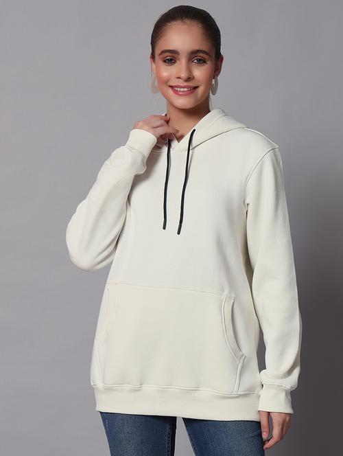 women solid long sleeve hooded sweatshirt - 22101663 - Very Small Image - 1