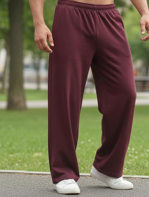 men solid mid rise full length track pant - 22101702 - Very Small Image - 1