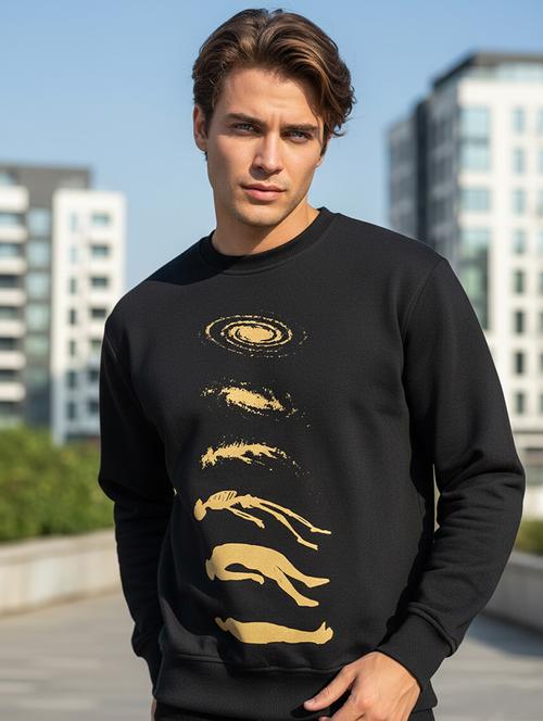 men front print long sleeve regular fit sweatshirt - 22101706 - Very Small Image - 1