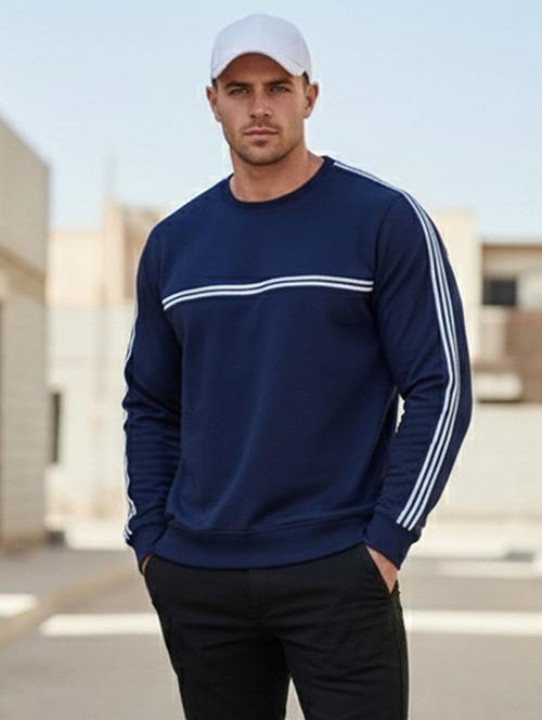 men taped long sleeve regular fit sweatshirt - 22101714 - Very Small Image - 1