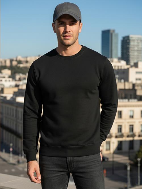 men solid long sleeve regular fit sweatshirt - 22101718 - Very Small Image - 1