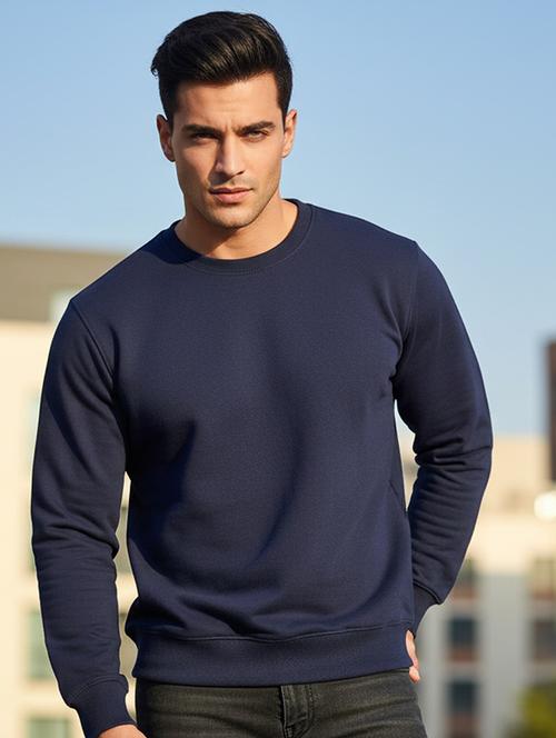 men solid long sleeve regular fit sweatshirt - 22101731 - Very Small Image - 1