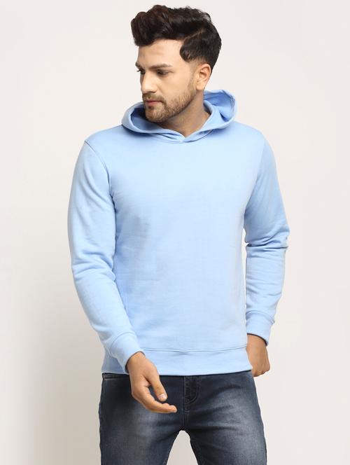 men solid long sleeve regular fit hooded sweatshirt - 22101734 - Very Small Image - 1