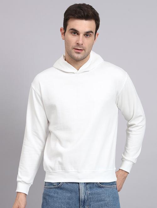 men solid long sleeve regular fit hooded sweatshirt - 22101754 - Very Small Image - 1