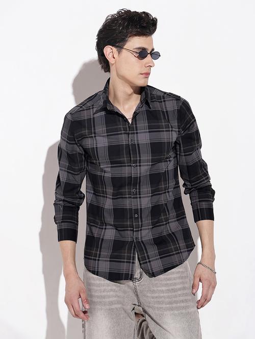 men checkered long sleeve regular fit casual shirt - 22102285 - Very Small Image - 1