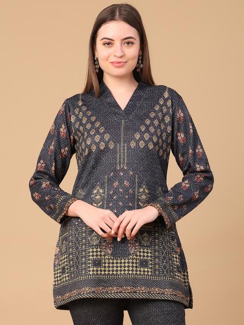 women printed three quarter sleeve ethnic co-ord set - 22102834 - Very Small Image - 1