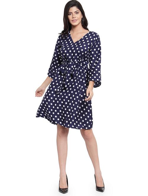 women polka doted bell sleeve a-line dress - 22102988 - Very Small Image - 1