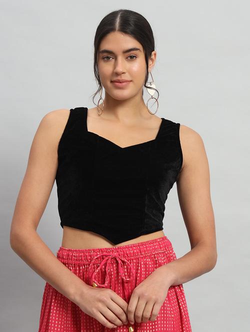 women solid sleeveless stitched blouse - 22103284 - Very Small Image - 1