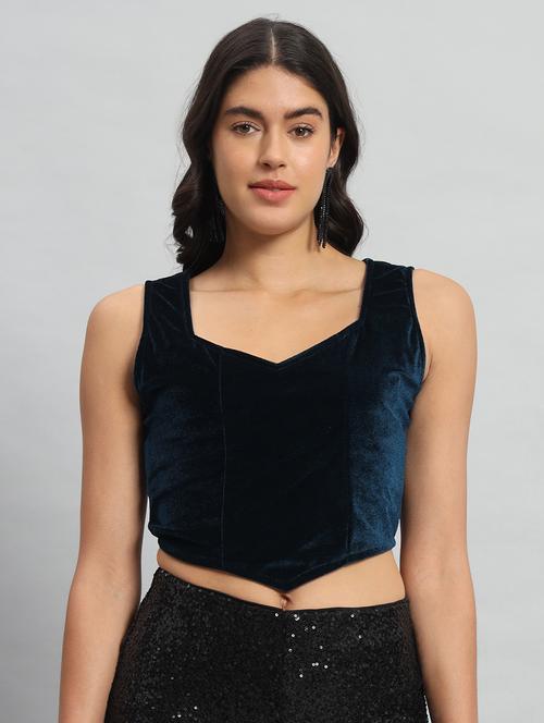 women solid sleeveless stitched blouse - 22103285 - Very Small Image - 1