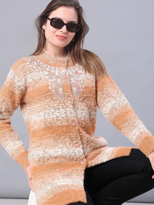 women self designed long sleeve cardigan - 22105435 - Very Small Image - 1
