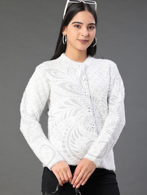 women self design long sleeve cardigan - 22105450 - Very Small Image - 1