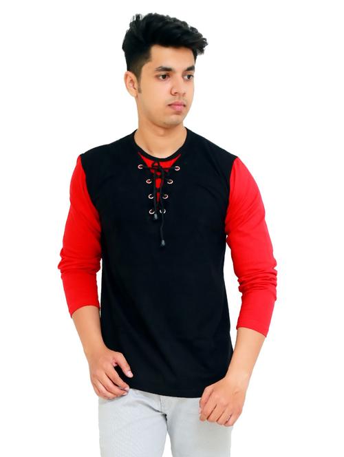 men color block long sleeve regular fit t-shirt - 22105533 - Very Small Image - 1