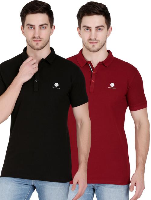 men pack of 2 solid short sleeve polo t-shirt - 22105757 - Very Small Image - 1