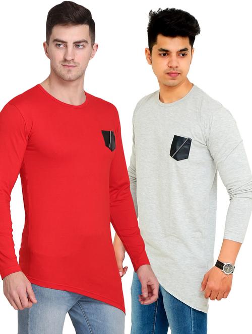 men pack of 2 solid long sleeve t-shirt - 22105761 - Very Small Image - 1