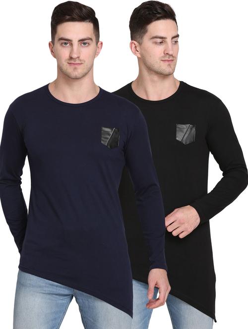 men pack of 2 solid long sleeve t-shirt - 22105764 - Very Small Image - 1