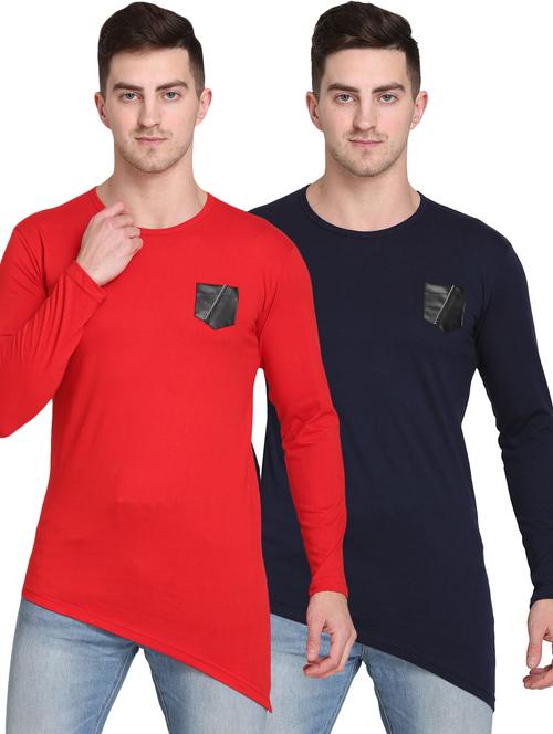 men pack of 2 solid long sleeve t-shirt - 22105767 - Very Small Image - 1