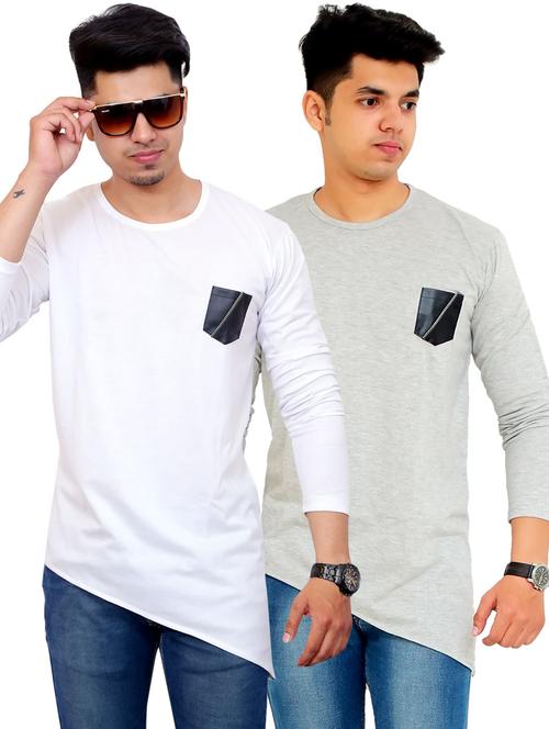 men pack of 2 solid long sleeve t-shirt - 22105775 - Very Small Image - 1