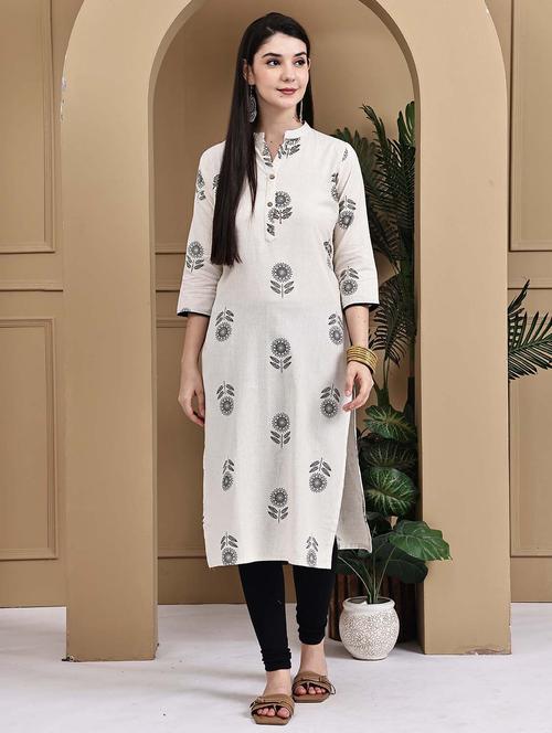women three quarter sleeve straight kurta - 22105901 - Very Small Image - 1