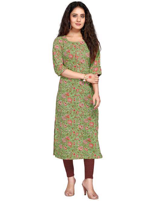 women three quarter sleeve straight kurta - 22105915 - Very Small Image - 1