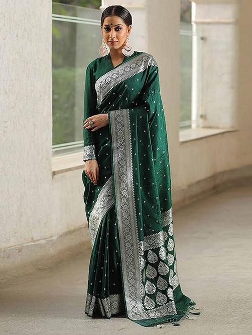women self design banarasi saree with blouse - 22105968 - Very Small Image - 1